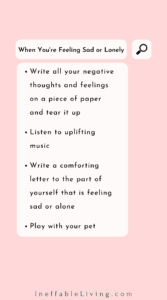 things to do when you feel sad or lonely