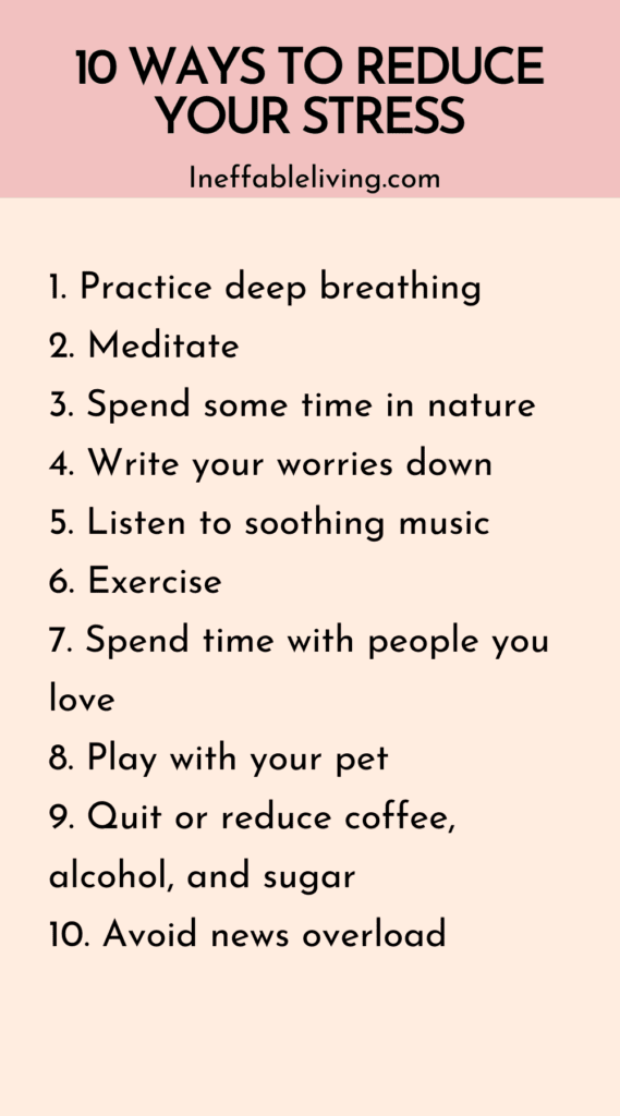 10 Ways to reduce your stress