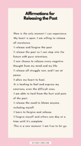 affirmations for releasing the past