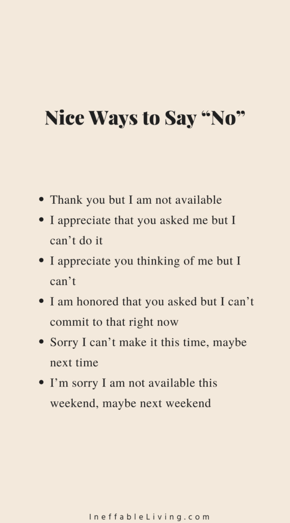 Nice Ways to Say “No”