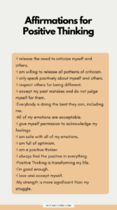 Affirmation for positive thinking