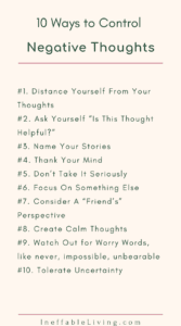 10 Ways to Control Negative Thoughts