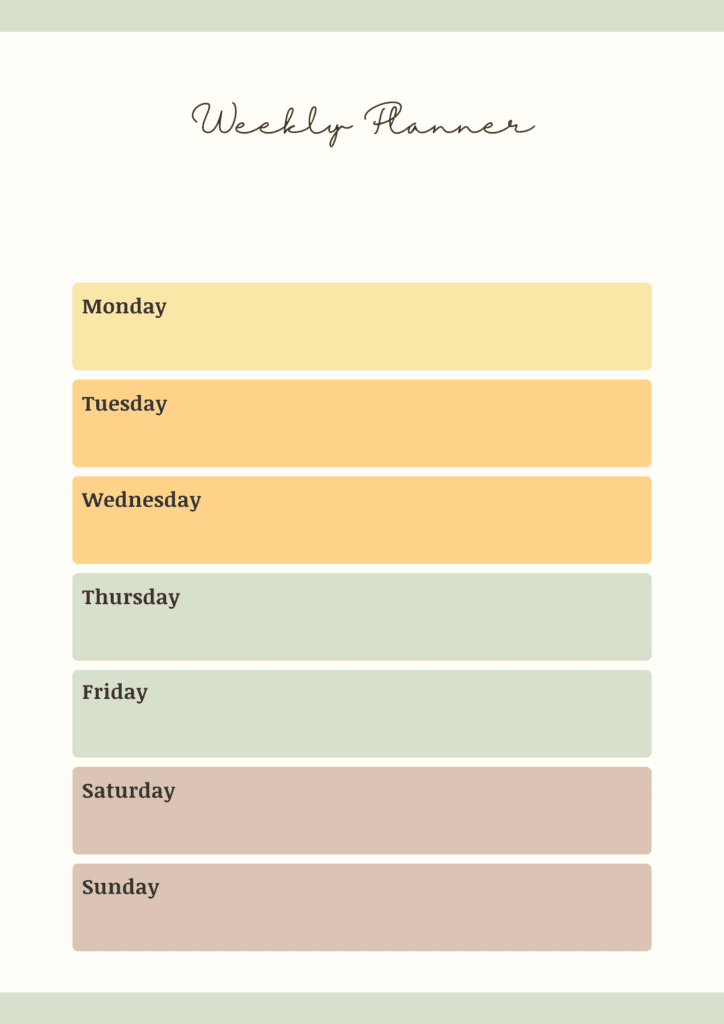 Weekly Planner free Printable
