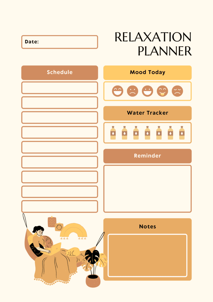 Relaxation tracker free Printable