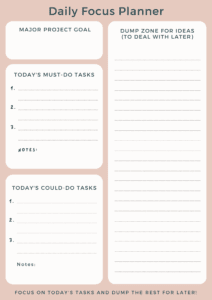 Free Printables - Daily Focus Planner