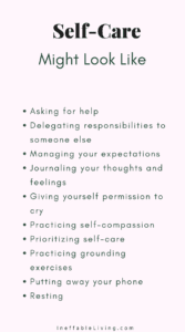 Self-Care Might Look Like