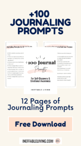 Mental Health Journaling prompts printables PDF free download