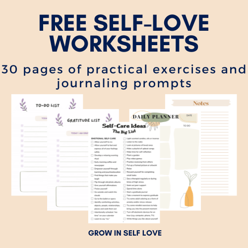 FREE self-love worksheets