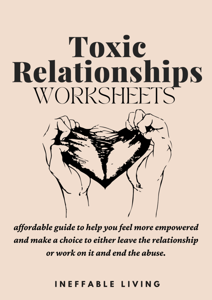toxic relationships worksheets