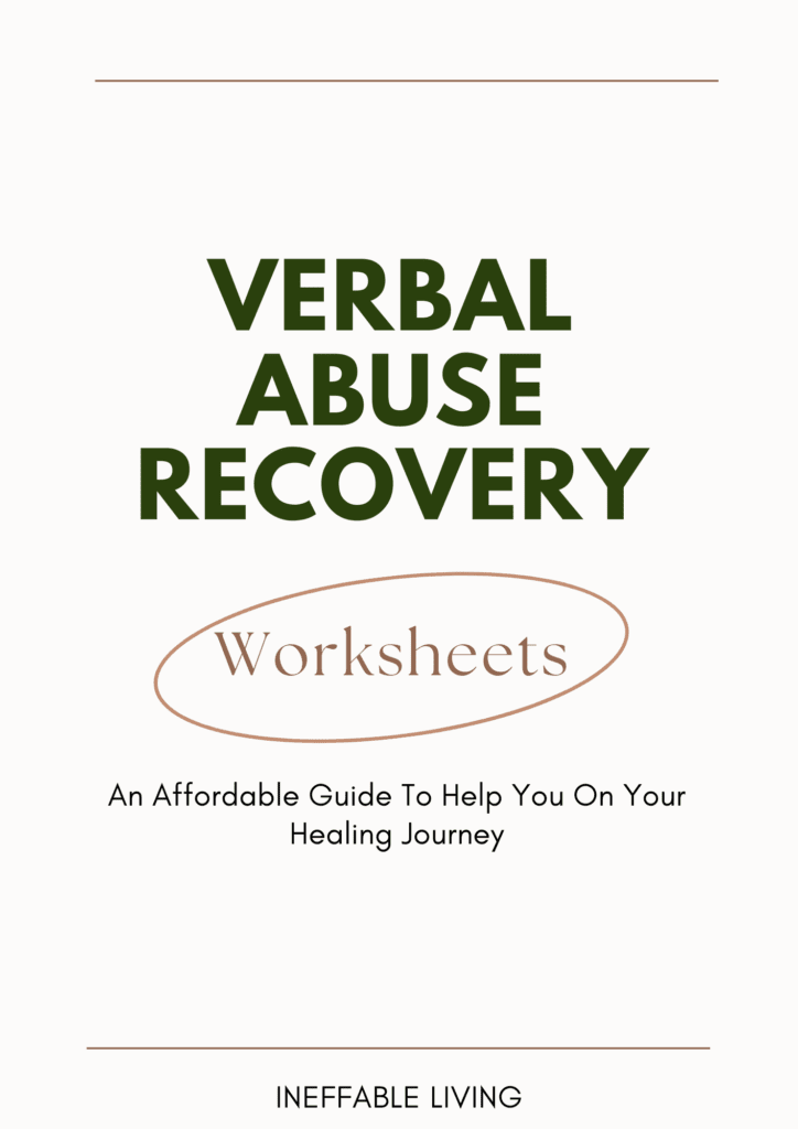 Verbal Abuse Recovery Worksheets