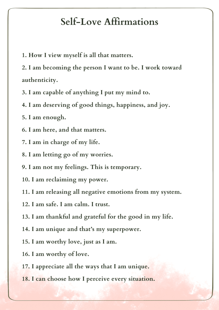 self love affirmations