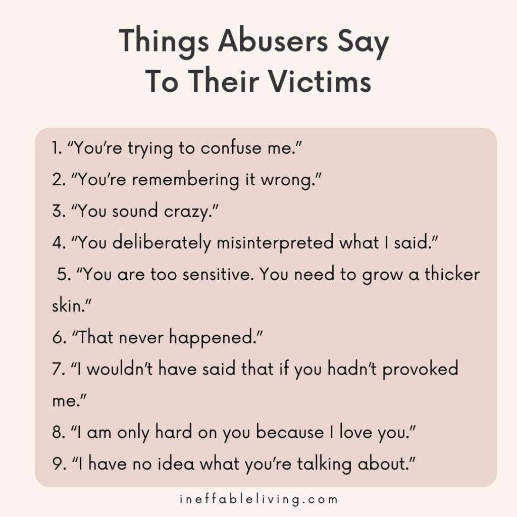 Top 25 Things Abusers Say To Their Victims