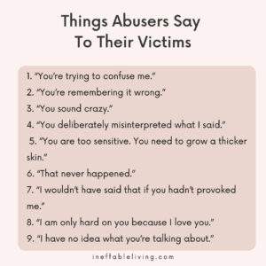 Things Abusers Say To Their Victims