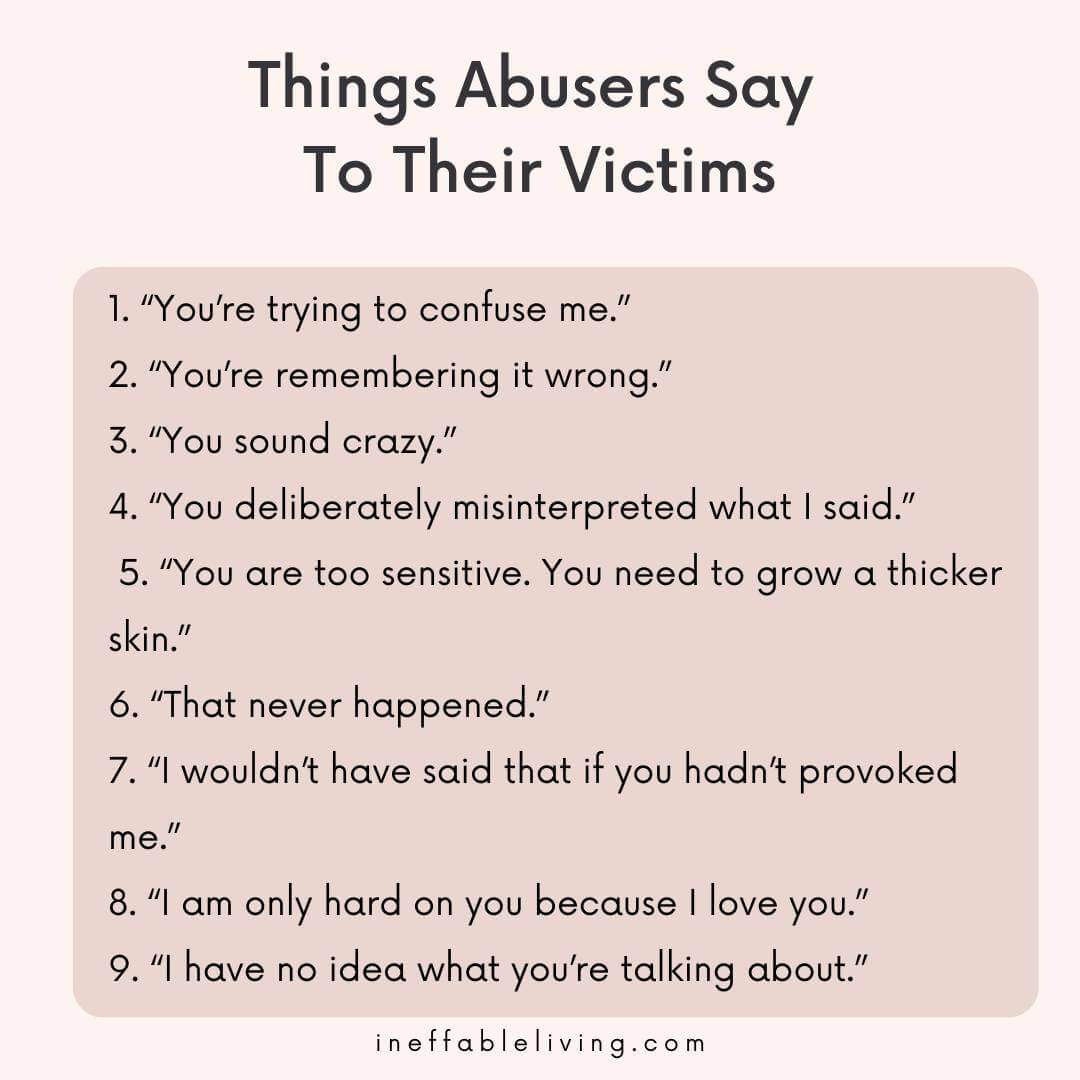 Top 25 Things Abusers Say To Their Victims