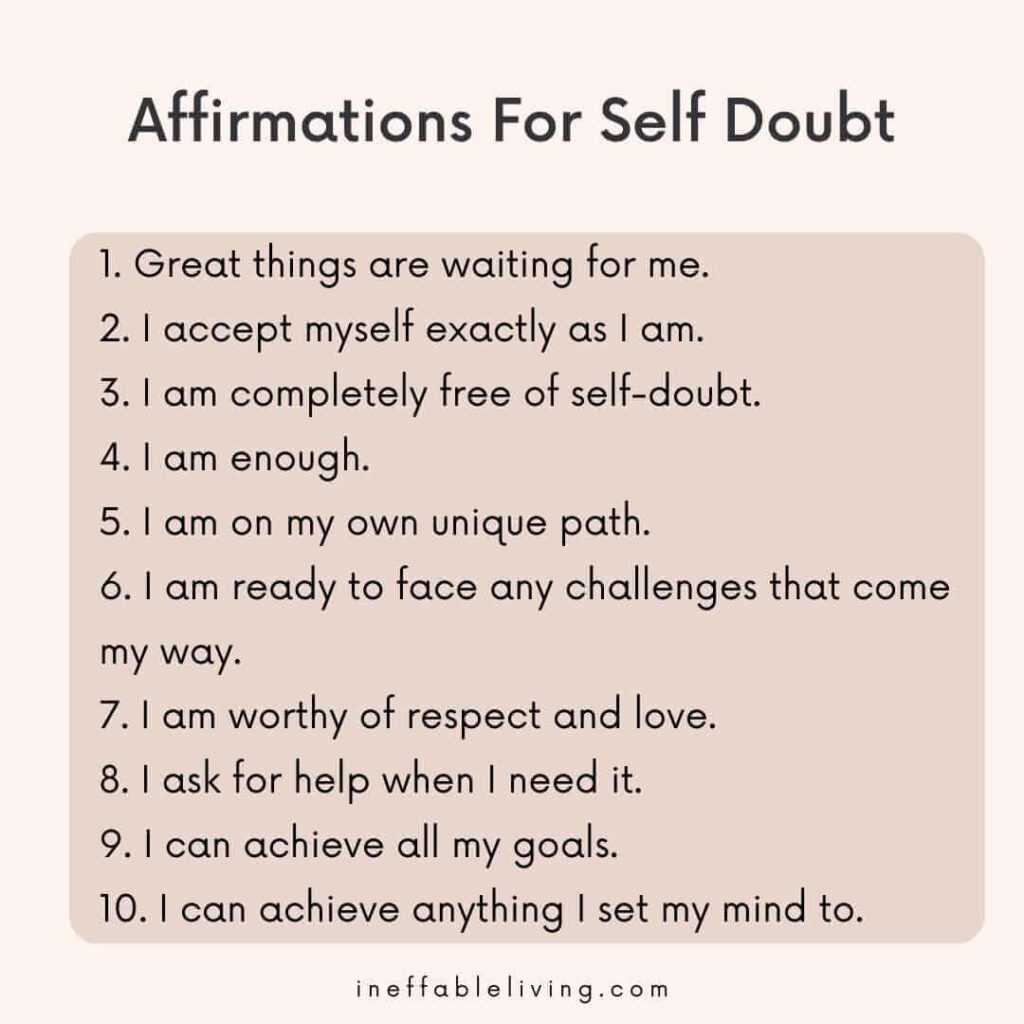 Affirmations For Self Doubt