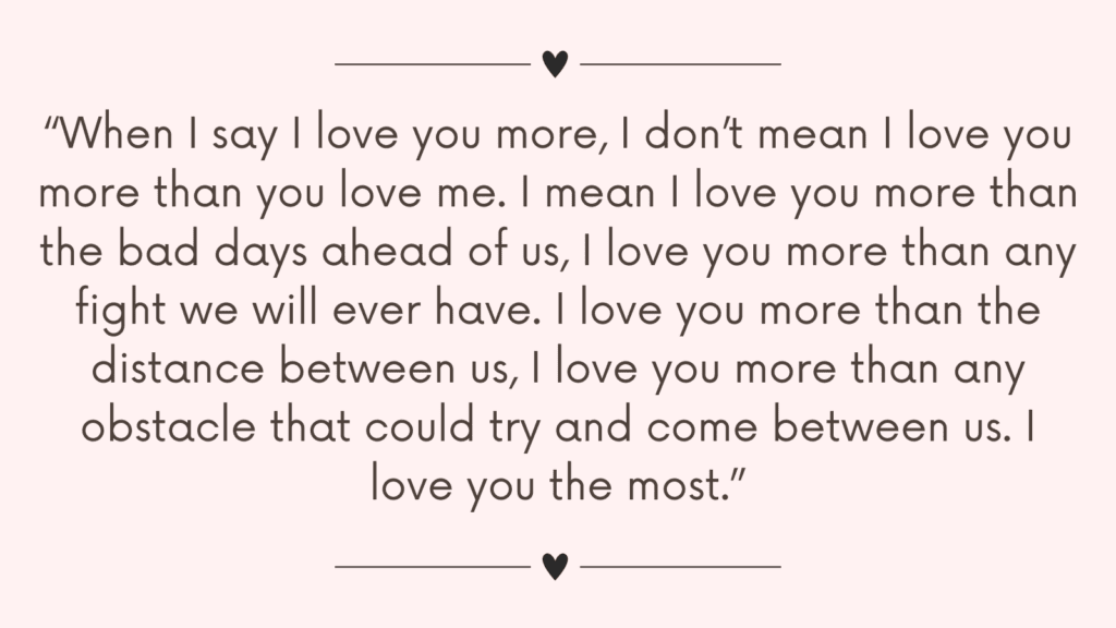 When I Say I Love You More
